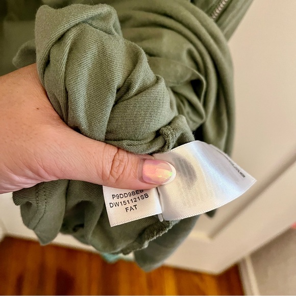 DKNY Cotton Blend Casual Midi Dress Olive Green - Size M - Picture 11 of 15